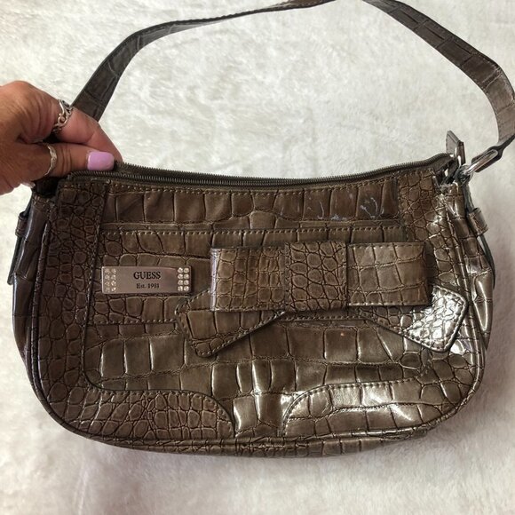 Nwot Guess Taupe/Brown Mini Shoulder Bag Purse - Picture 3 of 9